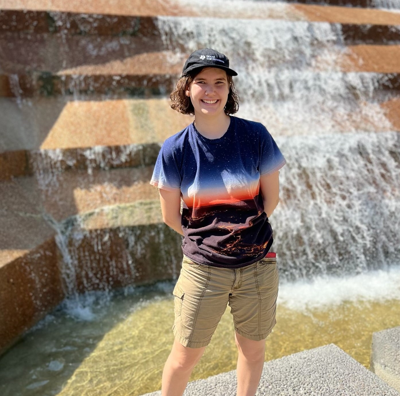 A picture of me at Fort Worth Water Gardens!